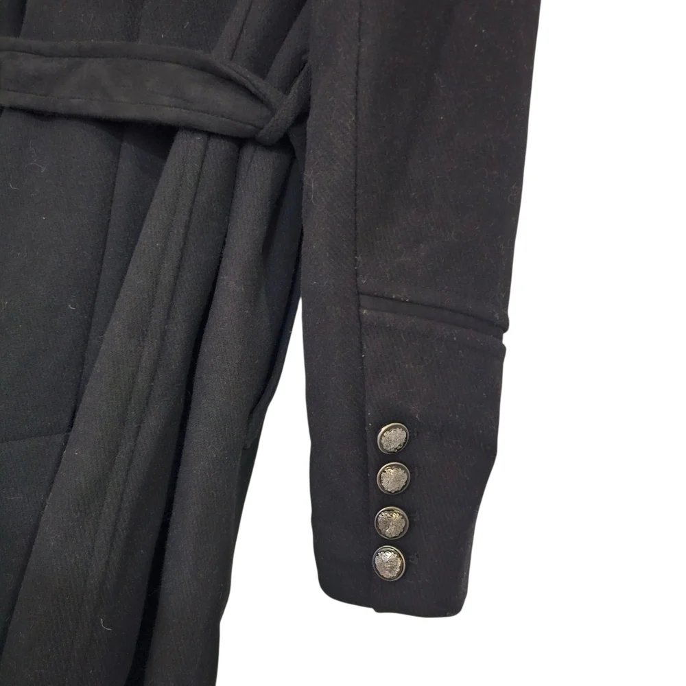 Vince Camuto Black Faux Fur Collar  Coat - Picture 6 of 8